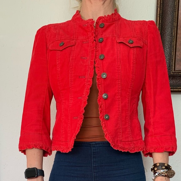 LOFT Jackets & Blazers - Ann Taylor LOFT red corduroy jacket